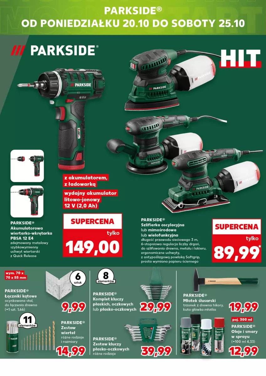 Gazetka promocyjna Kaufland - Kaufland - ważna 16.10 do 22.10.2025 - strona 18 - produkty: Akumulator, Cynk, Lakier, LG, Młot, Młotek, Olej, Papier, Parkside, Szlifierka, Tarka, Top, Uchwyty, Wkręt, Wkrętarka, Zestaw kluczy