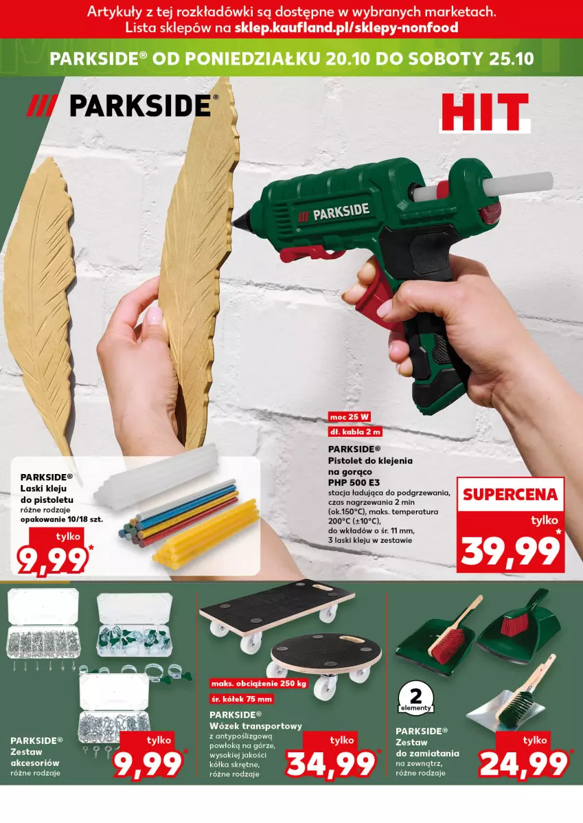 Gazetka promocyjna Kaufland - Kaufland - ważna 16.10 do 22.10.2025 - strona 20 - produkty: Fa, Klej, Parkside, Pistolet, Por, Sok, Sport, Tran, Wózek, Wózek transportowy