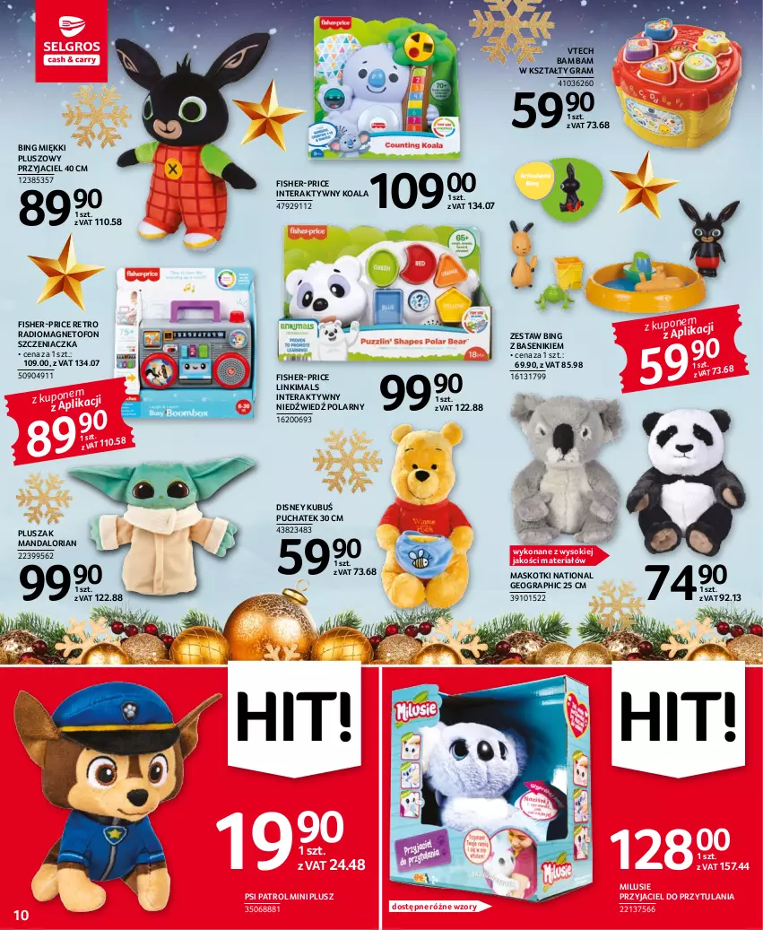 Gazetka promocyjna Selgros - Oferta przemysłowa - ważna 15.12 do 31.12.2022 - strona 10 - produkty: Disney, Fisher-Price, Gra, Kubuś, Pluszak, Psi Patrol, Sok, Tera