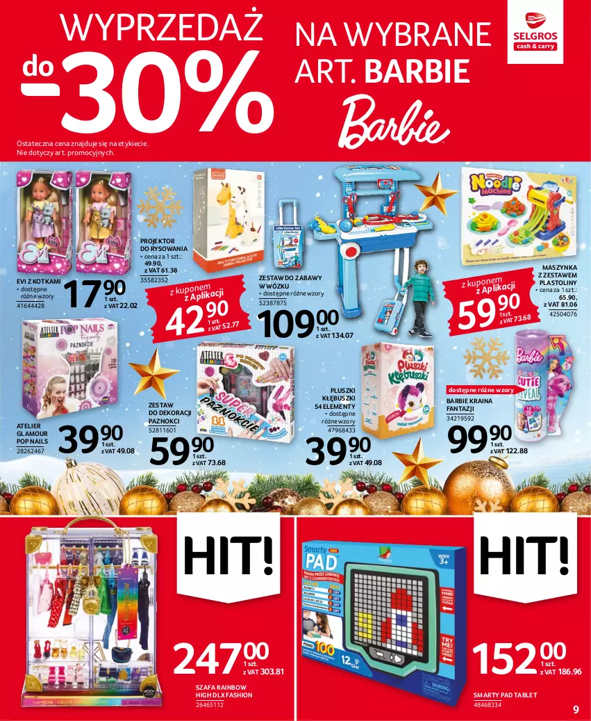 Gazetka promocyjna Selgros - Oferta przemysłowa - ważna 15.12 do 31.12.2022 - strona 9 - produkty: Barbie, Fa, Fanta, Maszynka, Szafa, Szynka, Tablet