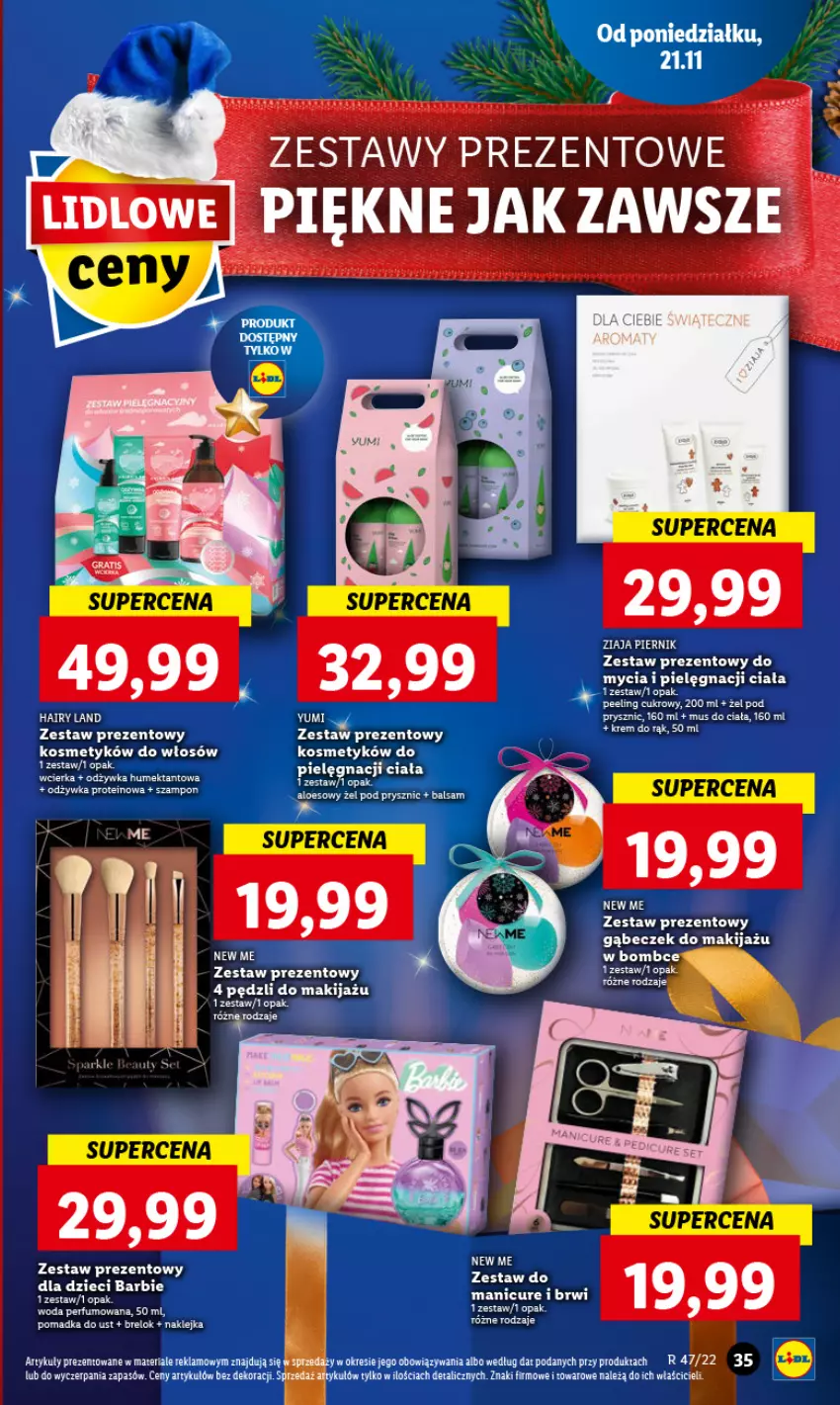 Gazetka promocyjna Lidl - GAZETKA - ważna 21.11 do 23.11.2022 - strona 39 - produkty: Barbie, Dzieci, Klej, Makijaż, Mus, Perfum, Piernik, Woda, Woda perfumowana, Zestaw prezentowy, Ziaja