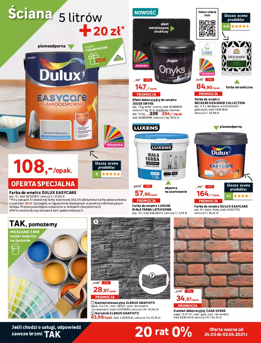 Gazetka promocyjna Leroy Merlin - Nowy ogród - ważna 24.03 do 13.04.2021 - strona 16 - produkty: Bateria, Bateria kuchenna, Beckers, Dulux, Fa, Farba ceramiczna, Farba do wnętrz, Farba lateksowa, Gra, Ivar, Kamień elewacyjny, Kosz, Kuchnia, Luxens, Narożnik, Ociekacz, Papier, Pokrywa, Por, Silan, Syfon, Top, Zestaw mebli kuchennych, Zlew, Zlewozmywak