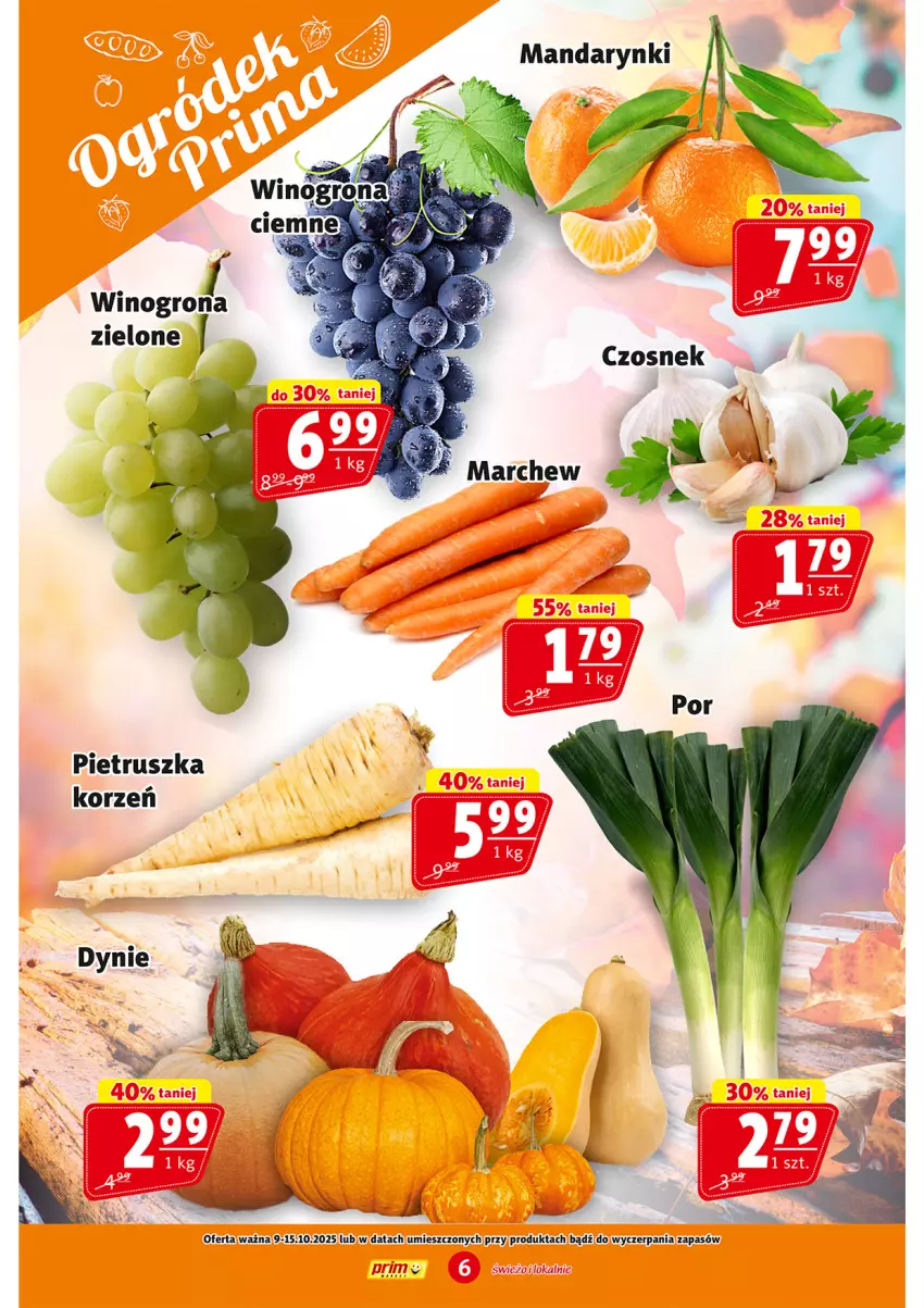Gazetka promocyjna Prim Market - ważna 09.10 do 15.10.2025 - strona 6 - produkty: Czosnek, Mandarynki, Pietruszka, Wino, Winogrona