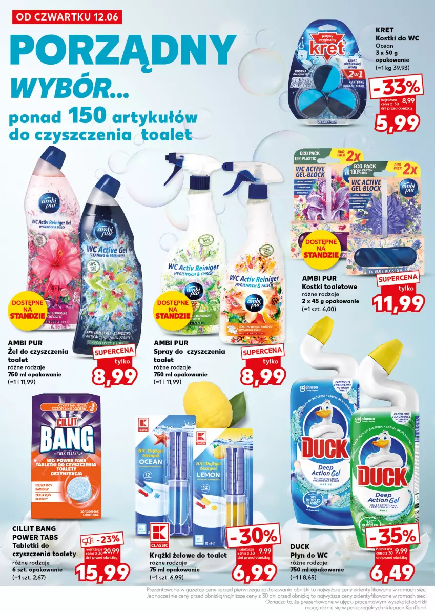 Gazetka promocyjna Kaufland - Mocny Start - ważna 16.06 do 17.06.2025 - strona 20 - produkty: Ambi Pur, Bezy, Cillit Bang, Dezynfekcja, Duck, Fa, Gra, HP, Kret, Płyn do wc, Pur, Spray do czyszczenia, Szczotka, Tablet