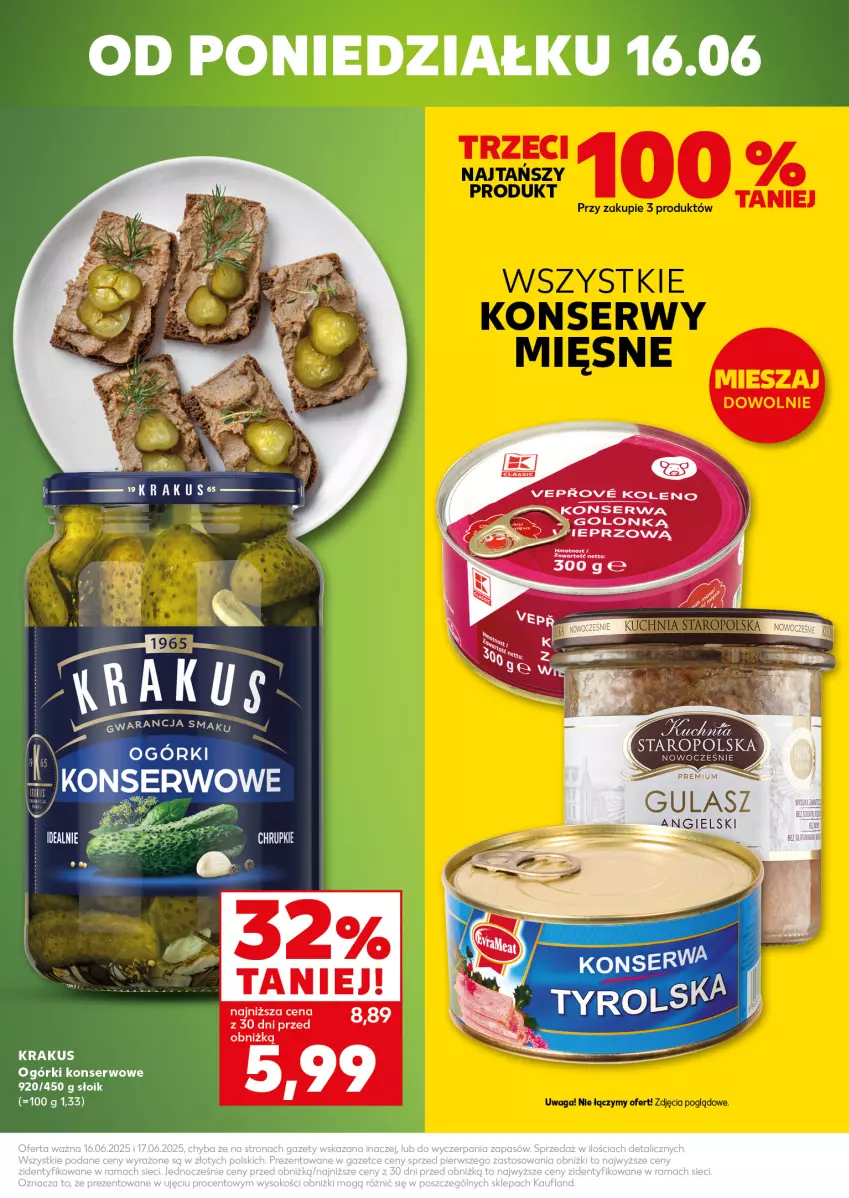 Gazetka promocyjna Kaufland - Mocny Start - ważna 16.06 do 17.06.2025 - strona 5 - produkty: Krakus, Ogórki konserwowe, Ser