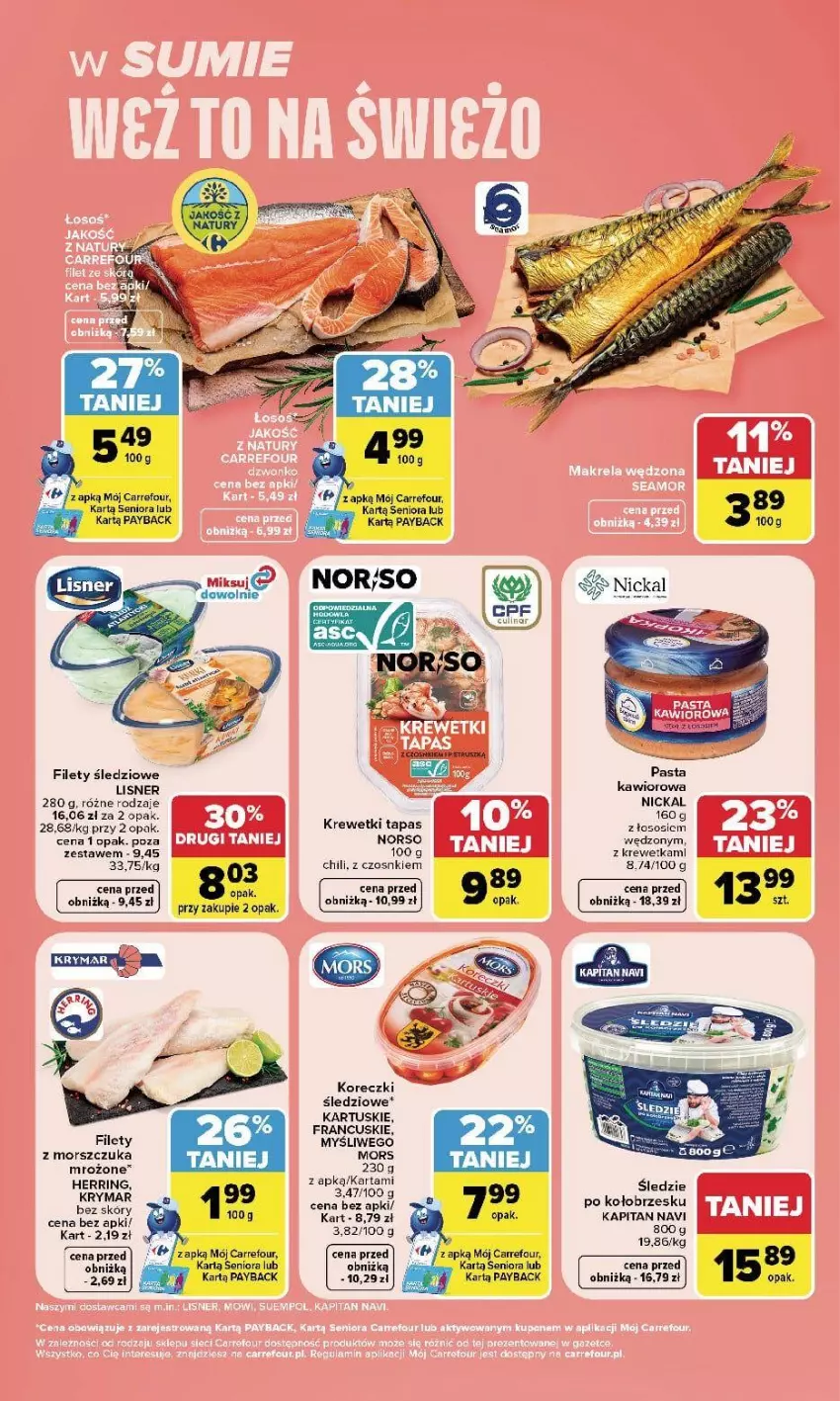Gazetka promocyjna Carrefour - Gazetka Carrefour, Market w SUMIE weź to na świeżo - ważna 14.09 do 19.09.2026 - strona 3 - produkty: Fa, Gin, Kawior, Krewetki, Lisner