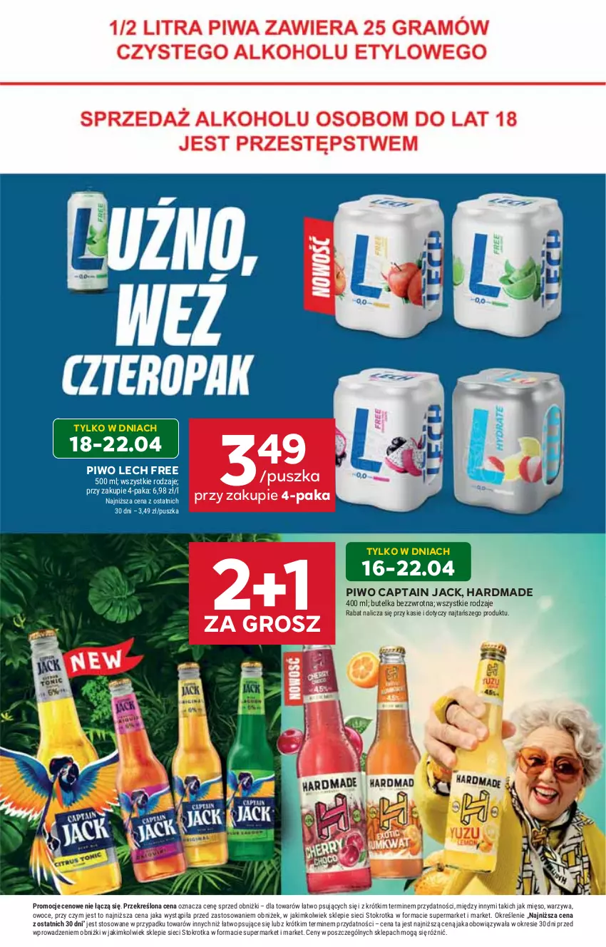 Gazetka promocyjna Stokrotka - Supermarket - ważna 16.04 do 22.04.2025 - strona 38 - produkty: Captain Jack, Mięso, Owoce, Piwo, Warzywa