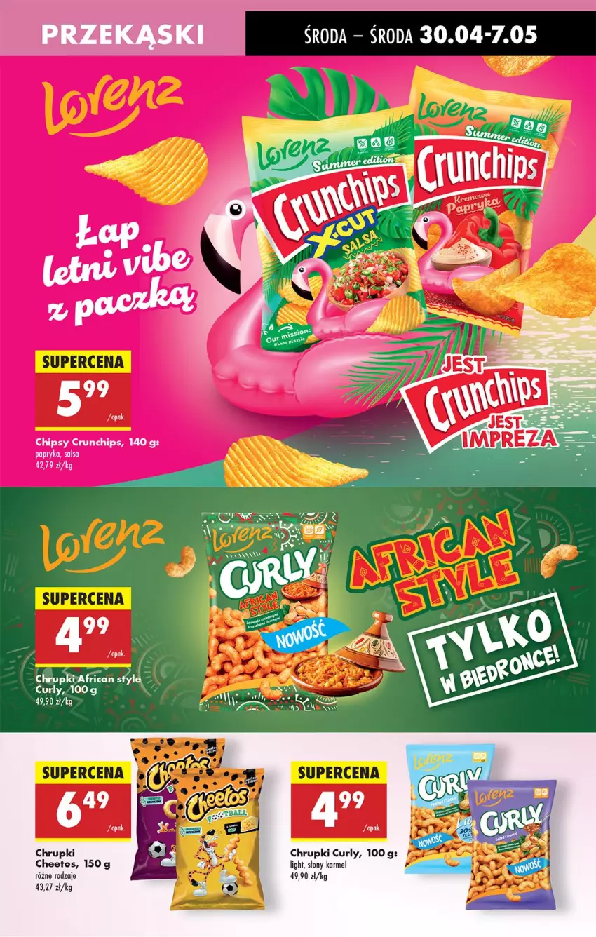 Gazetka promocyjna Biedronka - Od Środy - ważna 30.04 do 01.05.2025 - strona 47 - produkty: Cheetos, Chipsy, Chrupki, Crunchips, Fa, Papryka, Salsa