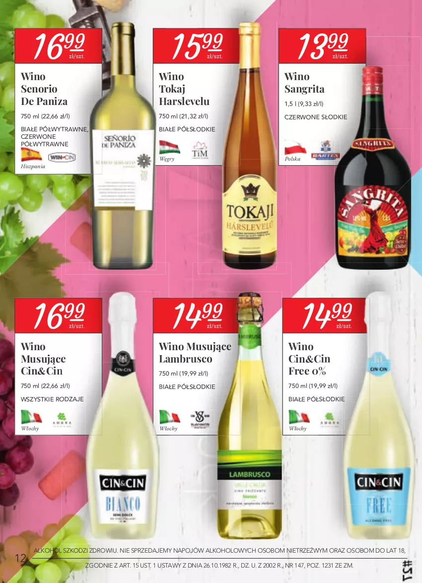 Gazetka promocyjna Stokrotka - Oferta alkoholowa - ważna 22.04 do 26.05.2021 - strona 12 - produkty: Gry, Mus, Wino, Wino musujące