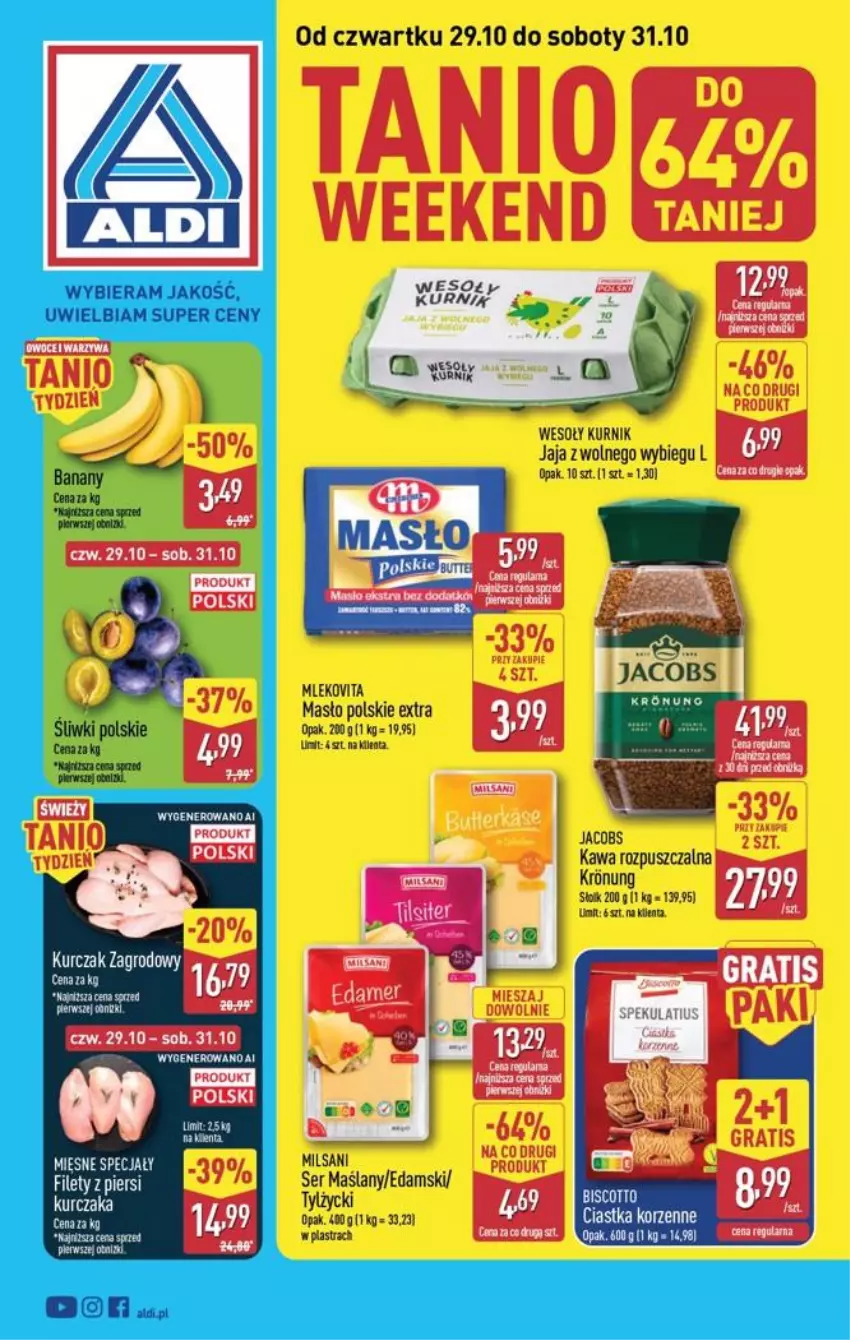 Gazetka promocyjna Aldi - Oferta weekendowa - ważna 29.10 do 31.10.2026 - strona 1 - produkty: Edam, Kurczak, Por, Ser