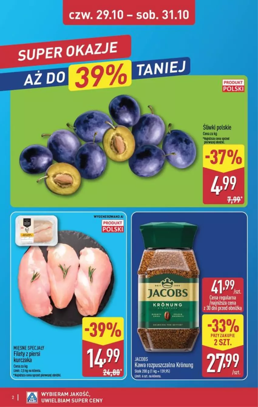 Gazetka promocyjna Aldi - Oferta weekendowa - ważna 29.10 do 31.10.2026 - strona 2 - produkty: Kawa, Kawa rozpuszczalna, Kurczak, Mięsne specjały