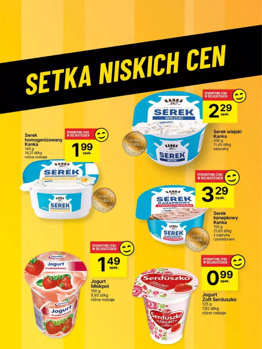 Gazetka promocyjna Delikatesy Centrum - Franczyza DC22 Czwartek - ważna 29.05 do 04.06.2025 - strona 47 - produkty: Jogurt, Ser, Serek, Serek homogenizowany, Serek kanapkowy, Serek wiejski, Zott