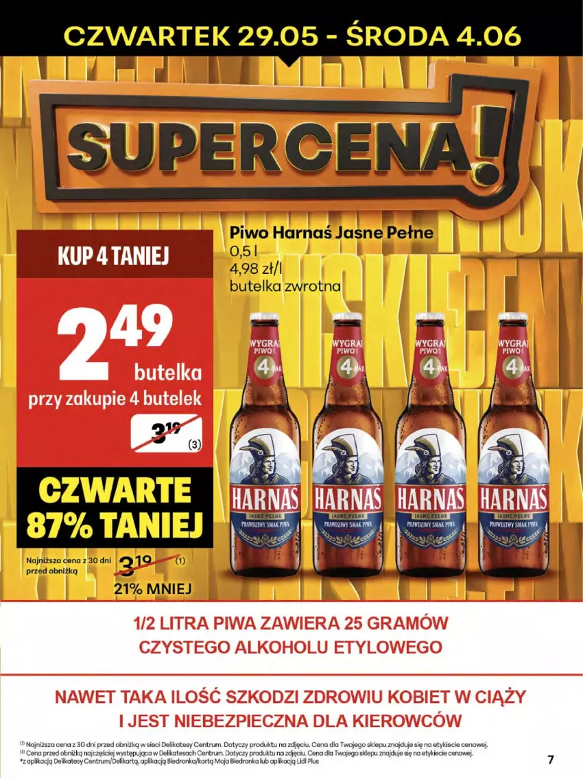 Gazetka promocyjna Delikatesy Centrum - Franczyza DC22 Czwartek - ważna 29.05 do 04.06.2025 - strona 7 - produkty: Harnaś, Piwo, Rum