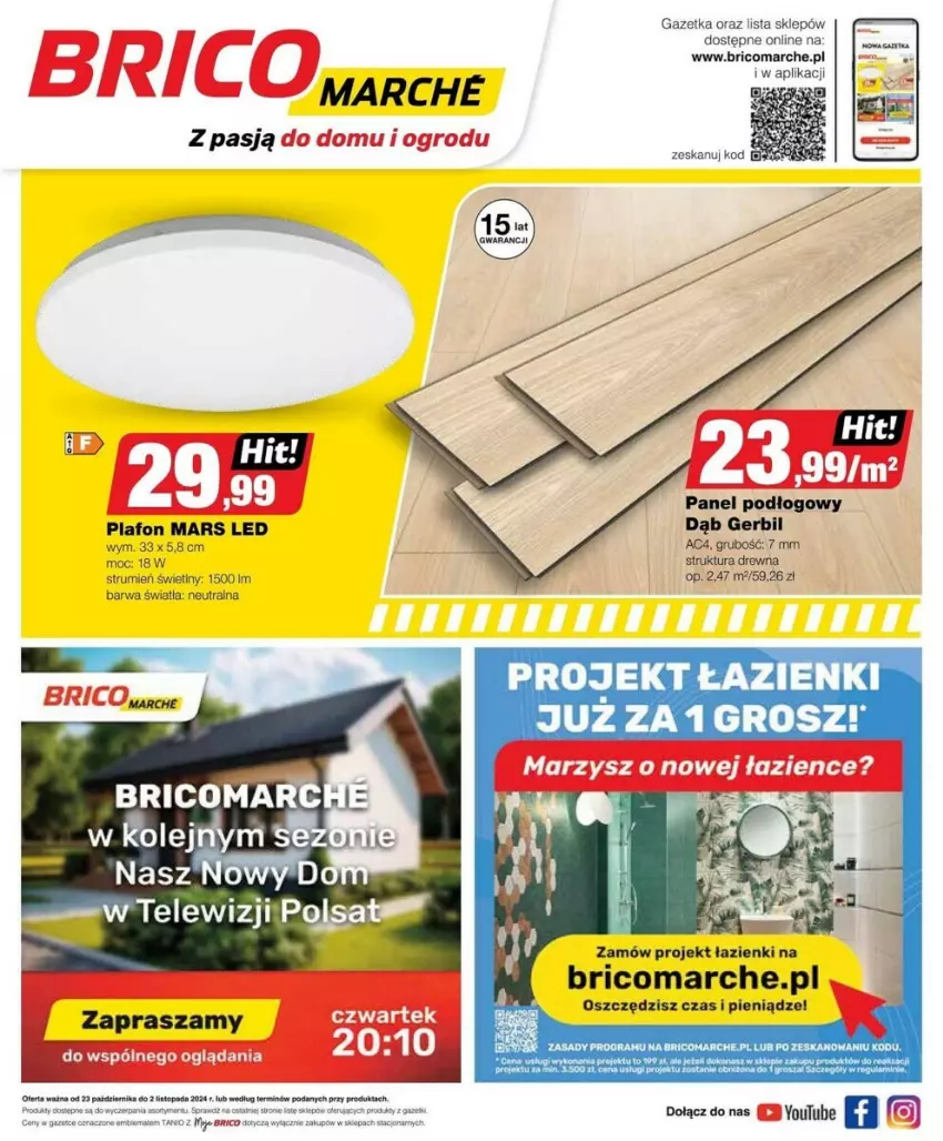 Gazetka promocyjna Bricomarche - ważna 23.10 do 02.11.2024 - strona 1 - produkty: Fa, Feta, Mars, Panel podłogowy, Plafon, Rum, Top