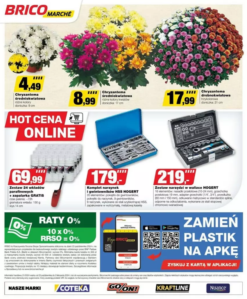 Gazetka promocyjna Bricomarche - ważna 23.10 do 02.11.2024 - strona 8 - produkty: Chryzantema, Fa, Gra, Por, Rama, Sprzedawcy, Tago, Top, Zapalarka, Zestaw narzędzi