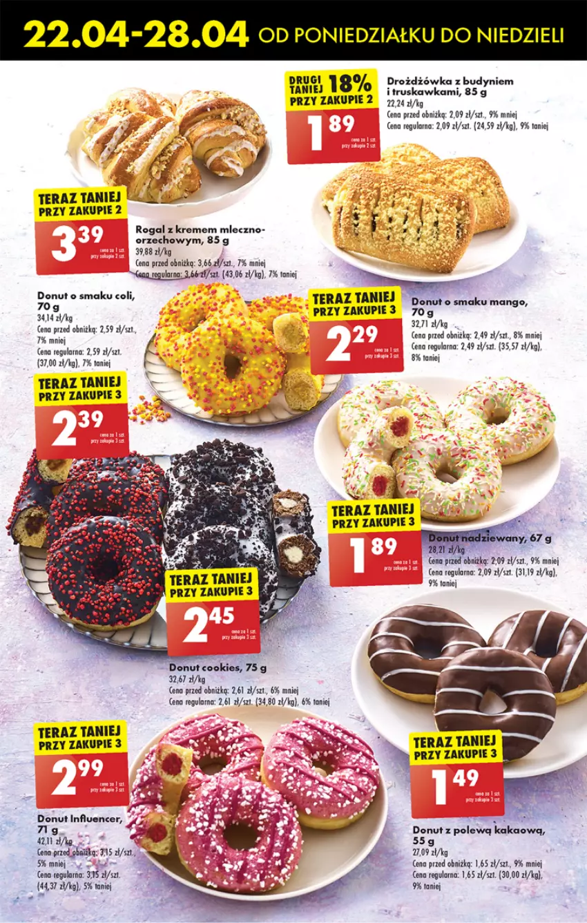 Gazetka promocyjna Biedronka - Od poniedziałku - ważna 22.04 do 27.04.2024 - strona 42 - produkty: Donut, Drozdzówka, Kakao, Tera