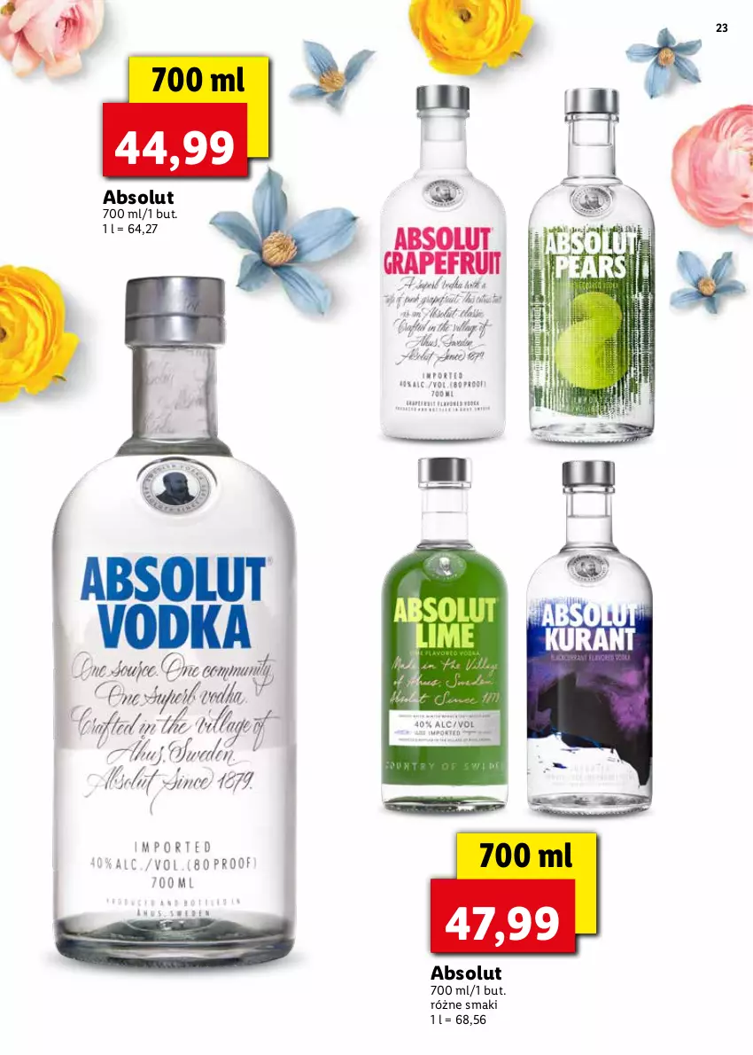 Gazetka promocyjna Lidl - KATALOG ALKOHOLI MOCNYCH I WIN - ważna 21.03 do 17.04.2022 - strona 23 - produkty: Absolut