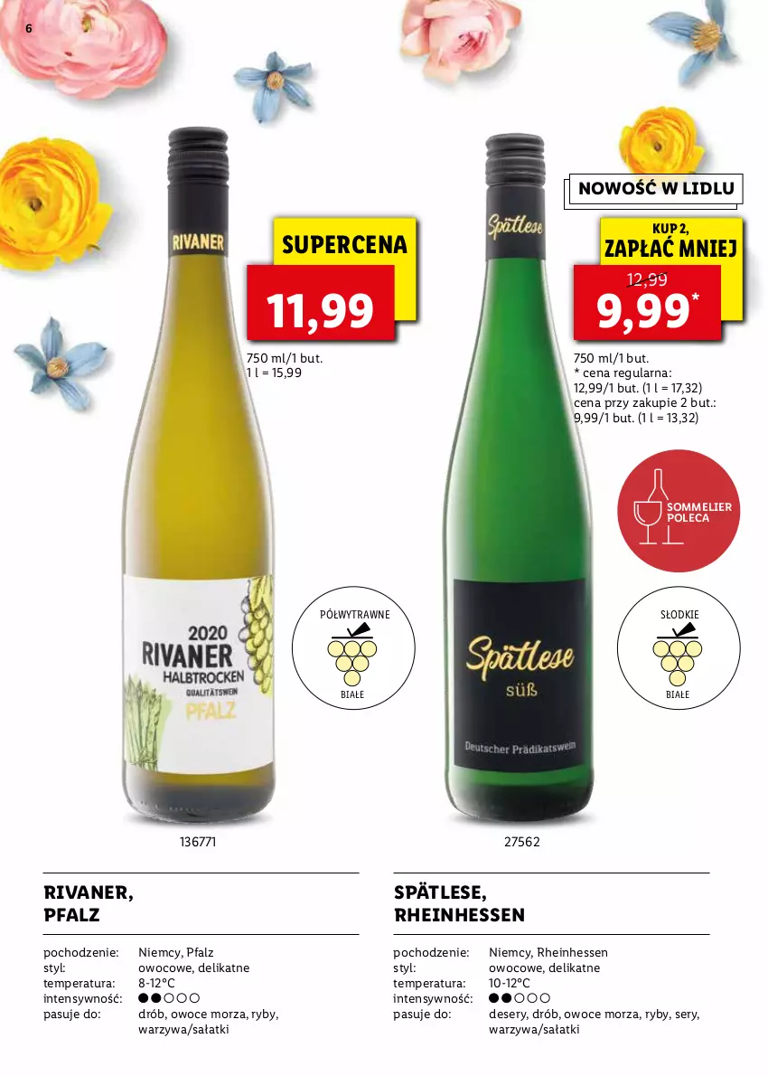 Gazetka promocyjna Lidl - KATALOG ALKOHOLI MOCNYCH I WIN - ważna 21.03 do 17.04.2022 - strona 6 - produkty: Deser, Drób, Fa, Owoce, Owoce morza, Sałat, Ser, Warzywa