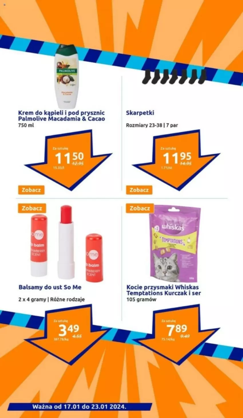 Gazetka promocyjna Action - ważna 24.01 do 30.01.2024 - strona 8 - produkty: Gra, Karp, Koc, Kurczak, Palmolive, Przysmaki, Ser, Skarpetki, Whiskas