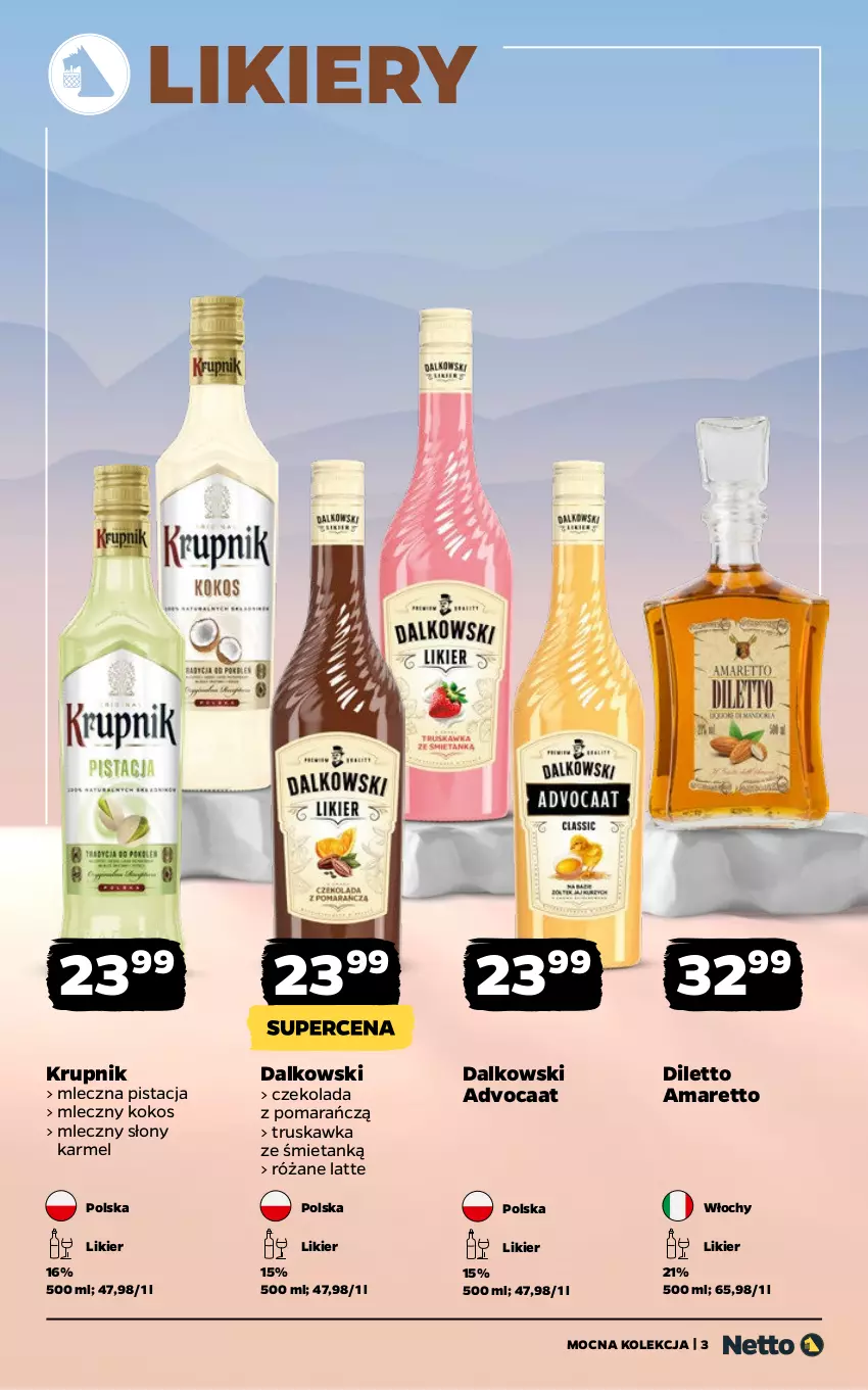 Gazetka promocyjna Netto - Alkohole - Mocne - ważna 19.01 do 31.01.2026 - strona 3 - produkty: Advocaat, Czekolada, Kokos, Krupnik, Likier, Róża