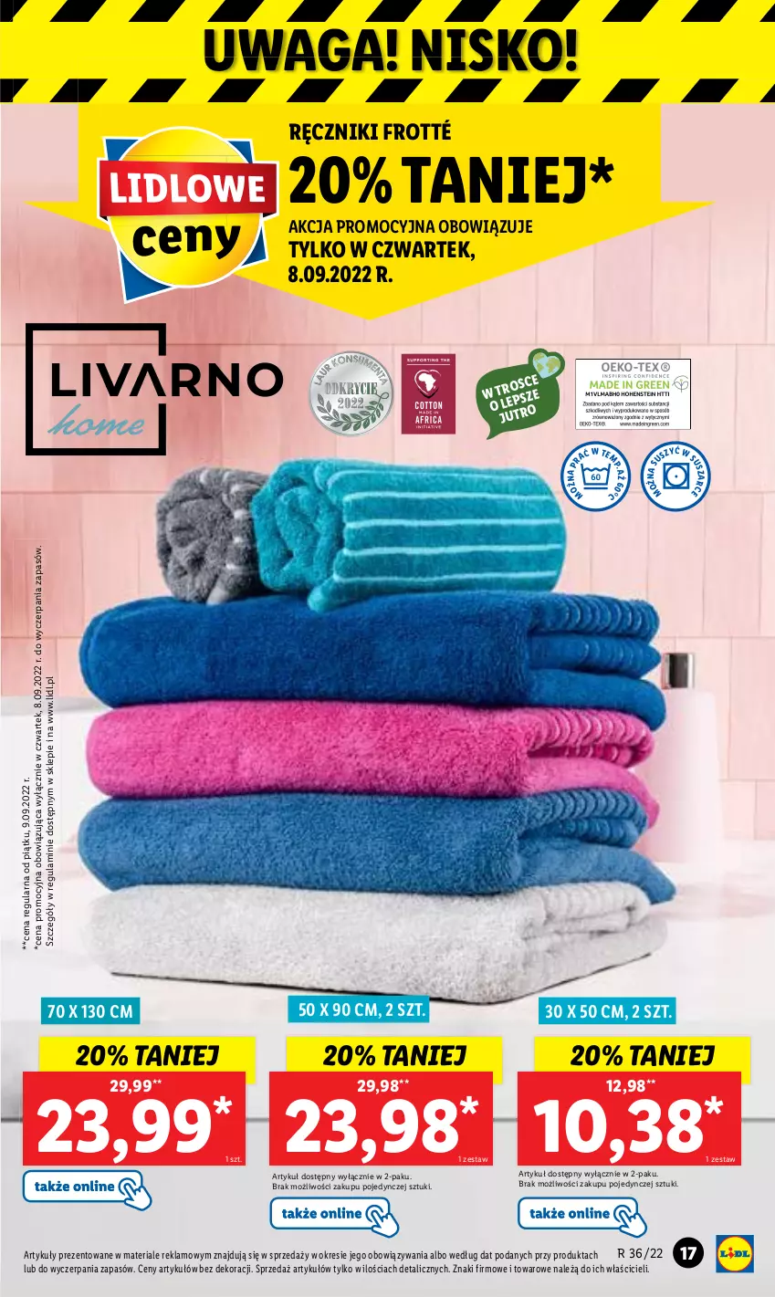 Gazetka promocyjna Lidl - GAZETKA - ważna 05.09 do 10.09.2022 - strona 17 - produkty: Ręcznik, Waga