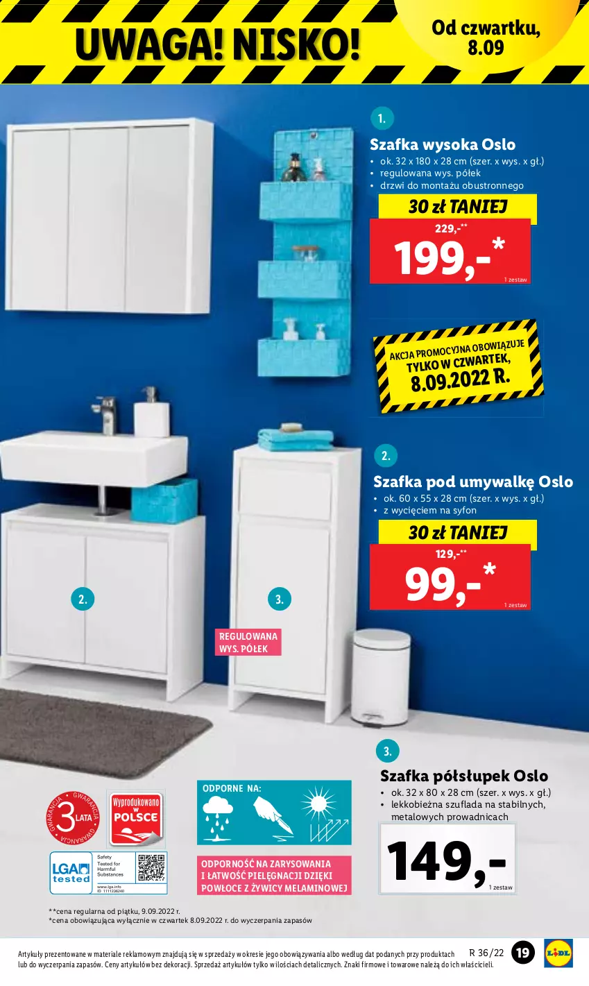 Gazetka promocyjna Lidl - GAZETKA - ważna 05.09 do 10.09.2022 - strona 19 - produkty: Drzwi, Por, Sok, Syfon, Szafka, Szafka wysoka, Waga