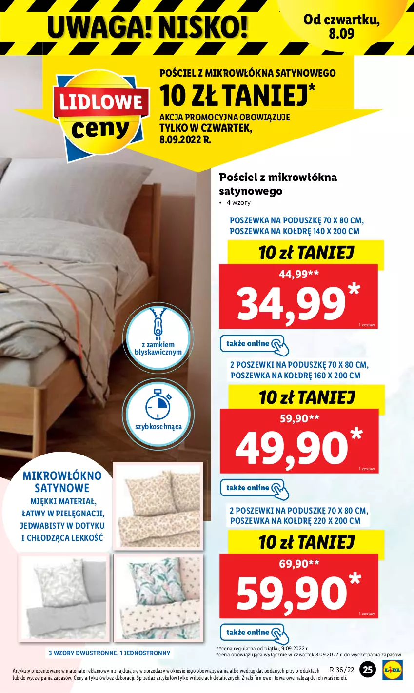 Gazetka promocyjna Lidl - GAZETKA - ważna 05.09 do 10.09.2022 - strona 25 - produkty: Pościel, Poszewka, Waga