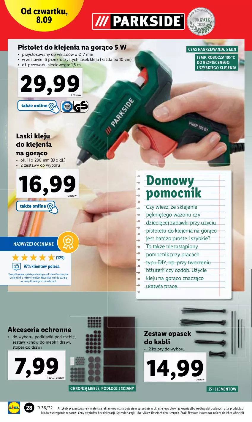 Gazetka promocyjna Lidl - GAZETKA - ważna 05.09 do 10.09.2022 - strona 28 - produkty: Drzwi, Dzieci, Klej, Meble, Pasek, Piec, Pistolet, Podkład, Top, Tran, Wazon