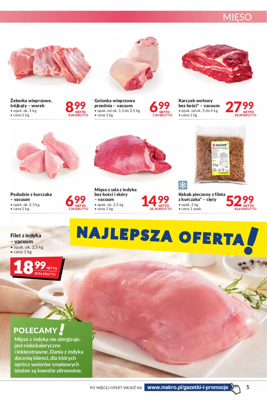 Gazetka promocyjna Makro - [Oferta promocyjna] Artykuły spożywcze i przemysłowe - ważna 07.01 do 24.01.2022 - strona 5 - produkty: Golonka wieprzowa, Kebab, Kurczak, Mięso, Mięso z indyka, Piec, Podudzie z kurczaka