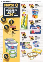 Gazetka promocyjna Netto - Gazetka spożywcza - Gazetka - ważna od 18.09 do 18.09.2021 - strona 8 - produkty: Ser topiony, Jogurt naturalny, Top, Ser, Gra, Danone, Zott, Bell, Jogurt, Mlekovita, Serek kanapkowy, Serek, Hochland, Bella, Flora, Jogobella, Mleko