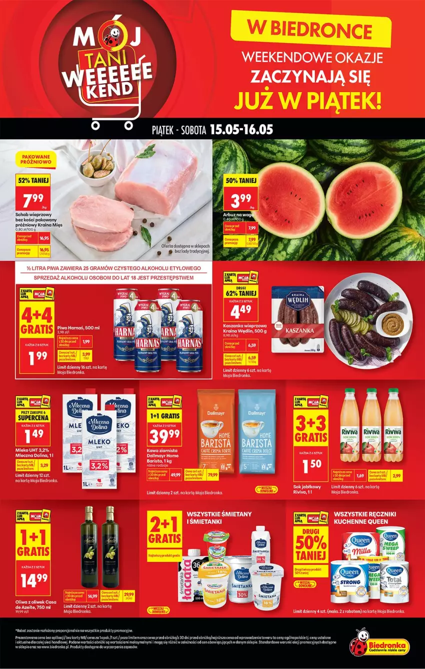 Gazetka promocyjna Biedronka - Tani Weekend - ważna 15.05 do 16.05.2026 - strona 1 - produkty: Dallmayr, Fa, Gra, Kasza, Kaszanka, Piwa, Ręcznik, Sok, Sok jabłkowy