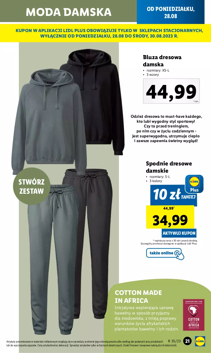 Gazetka promocyjna Lidl - GAZETKA - ważna 28.08 do 02.09.2023 - strona 21 - produkty: Bluza, Bluza dresowa, Dres, Moda, Mus, Por, Spodnie, Spodnie dresowe, Sport