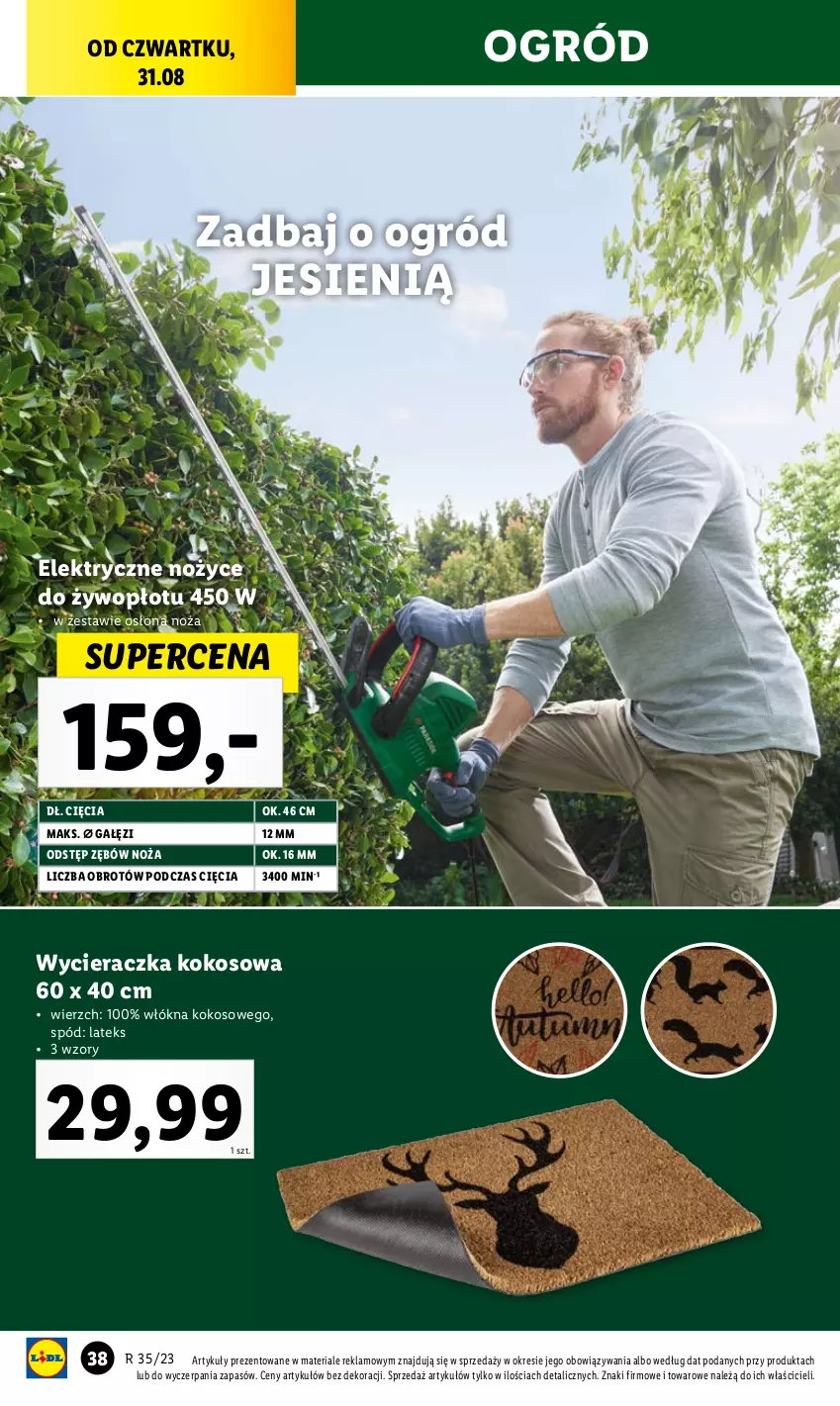 Gazetka promocyjna Lidl - GAZETKA - ważna 28.08 do 02.09.2023 - strona 44 - produkty: Kokos, Noż, Nożyce, Ogród, Wycieraczka