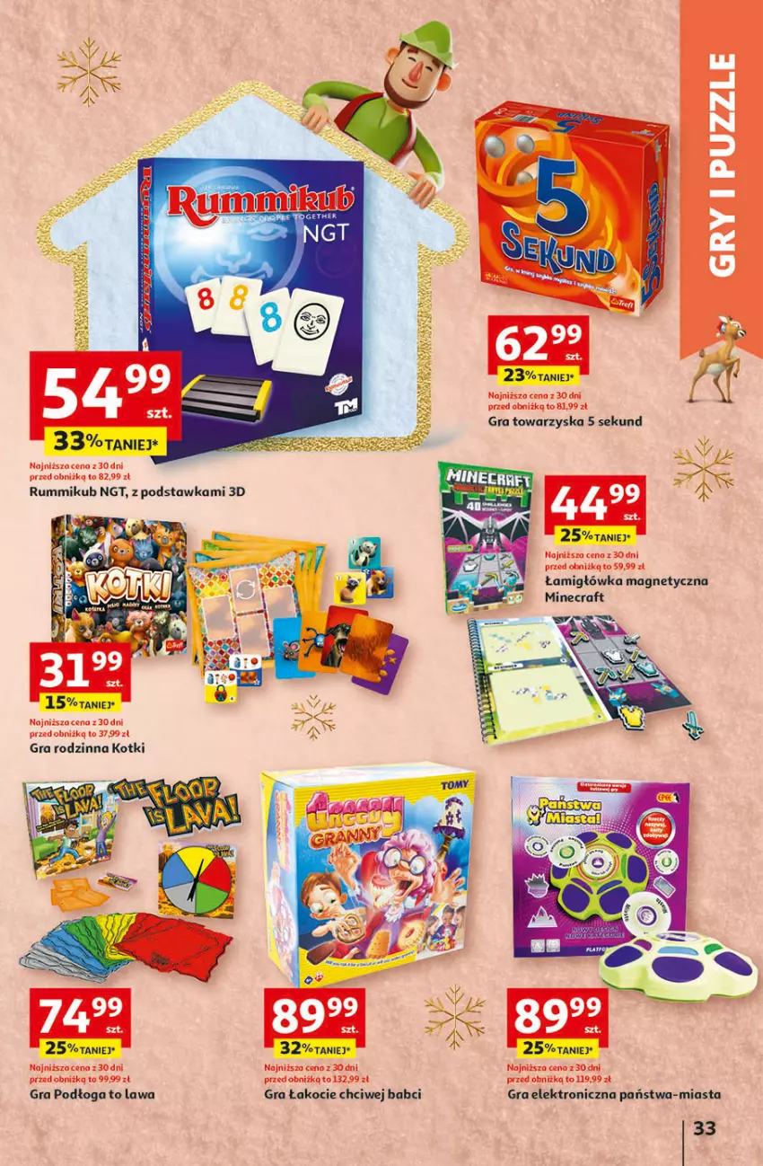Gazetka promocyjna Auchan - Gazetka Magia Świąt Część 3 Hipermarket Auchan - ważna 30.11 do 06.12.2023 - strona 33 - produkty: 5 Sekund, Gra, Koc, Minecraft, Rum