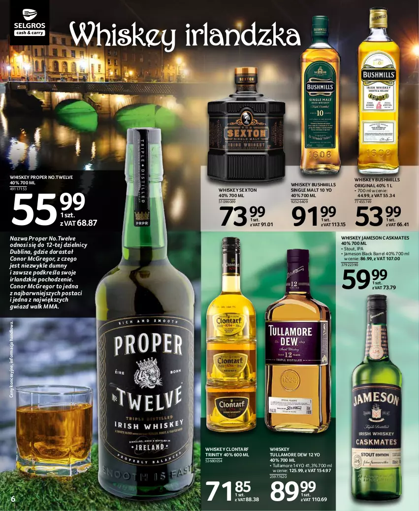 Gazetka promocyjna Selgros - Katalog Alkohole Mocne - ważna 02.09 do 15.09.2021 - strona 6 - produkty: Bushmills, Gin, Jameson, Lack, Tullamore Dew, Whiskey