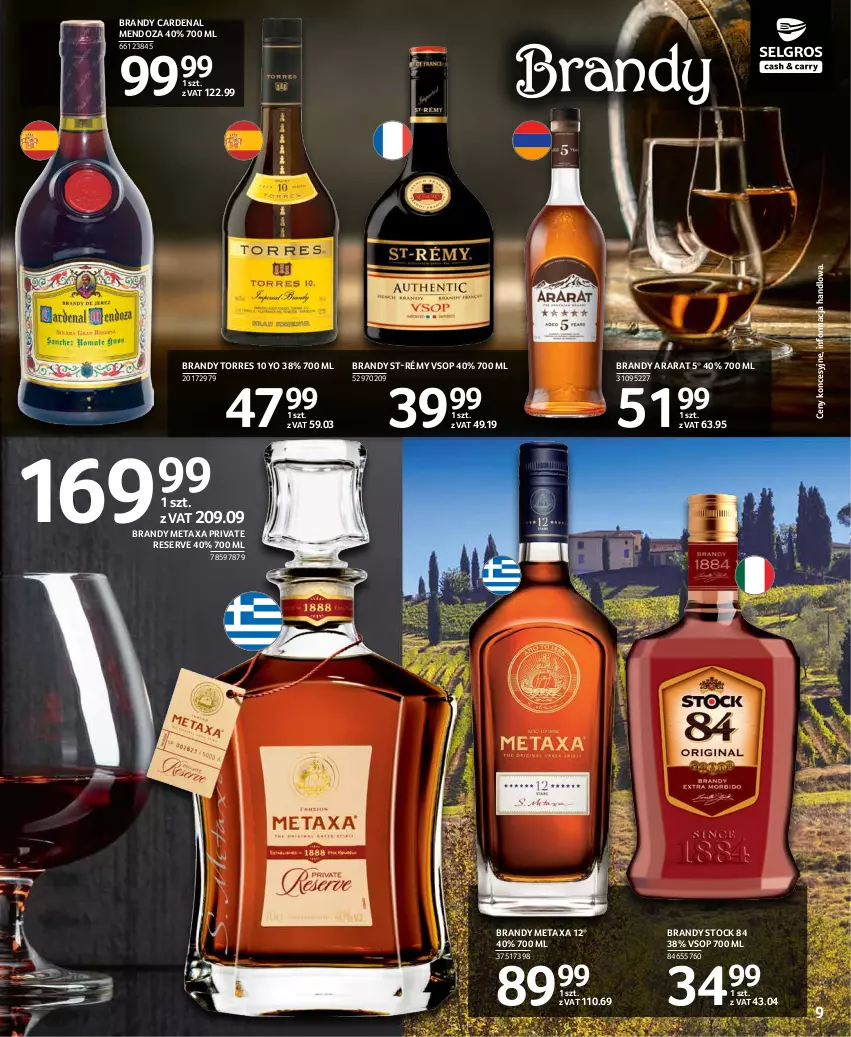 Gazetka promocyjna Selgros - Katalog Alkohole Mocne - ważna 02.09 do 15.09.2021 - strona 9 - produkty: Brandy, Metaxa, Ser, Stock