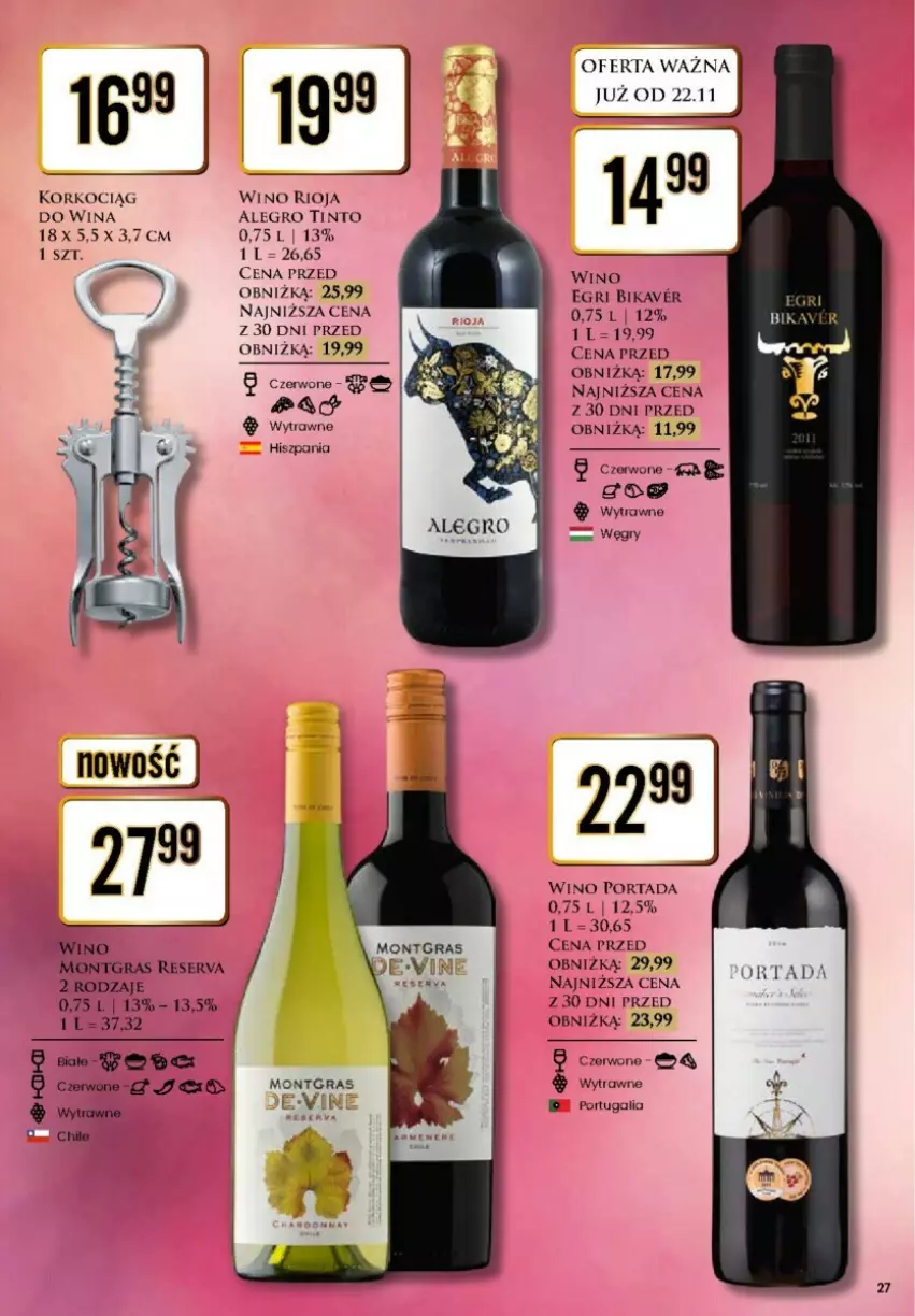 Gazetka promocyjna Dino - ważna 25.11 do 30.11.2024 - strona 20 - produkty: Gra, Gry, Koc, Korkociąg, Por, Portada, Rioja, Ser, Wino