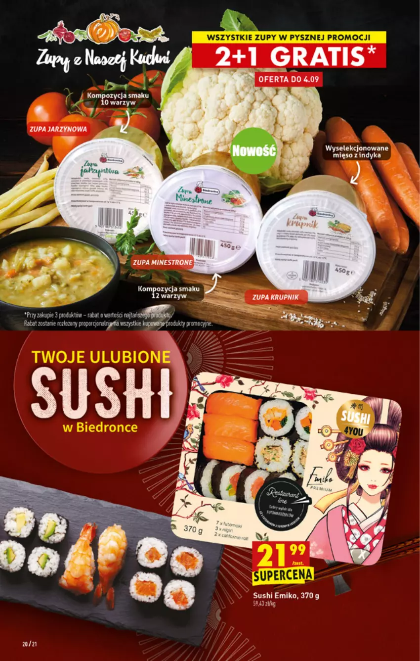 Gazetka promocyjna Biedronka - W tym tygodniu - ważna 02.09 do 08.09.2021 - strona 20 - produkty: Fa, Gra, Mięso, Mięso z indyka, Sushi, Zupa