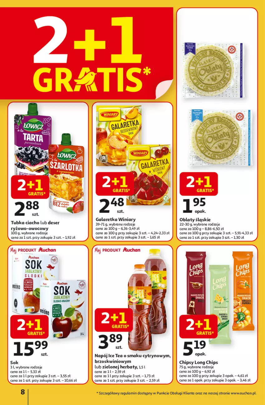 Gazetka promocyjna Auchan - Tak smakuje lato Hipermarket - ważna 12.06 do 18.06.2025 - strona 10 - produkty: Chipsy, Deser, Gala, Galaretka, Ice tea, Napój, Ryż, Ser, Sok, Winiary
