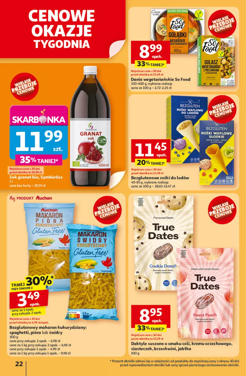 Gazetka promocyjna Auchan - Tak smakuje lato Hipermarket - ważna 12.06 do 18.06.2025 - strona 24 - produkty: Candy, Daktyle, Gra, Granat, Jabłka, Makaron, So Food, Sok, Spaghetti