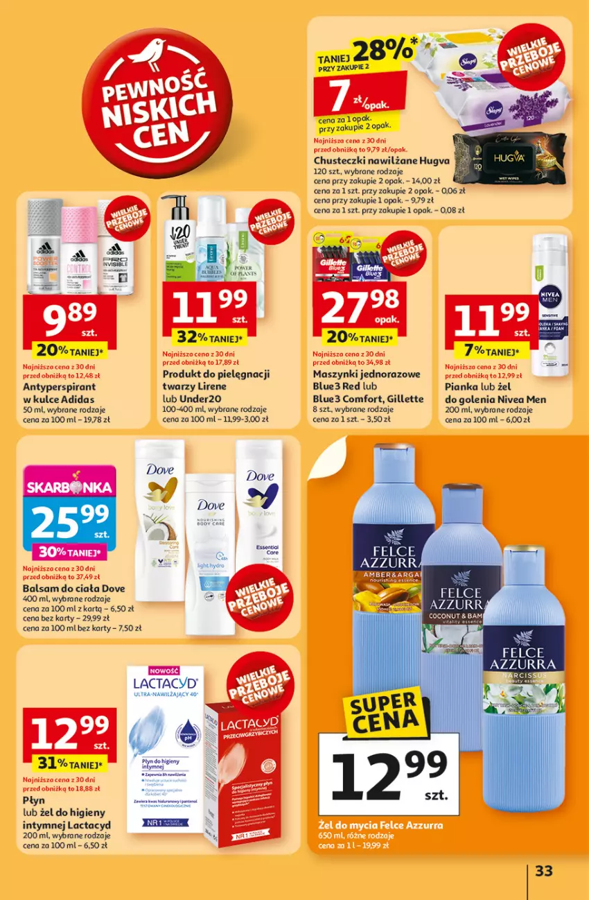 Gazetka promocyjna Auchan - Tak smakuje lato Hipermarket - ważna 12.06 do 18.06.2025 - strona 35 - produkty: Adidas, Antyperspirant, Balsam do ciała, Body, Chusteczki, Dove, Gillette, Lactacyd, Lirene, Nivea, Nivea Men