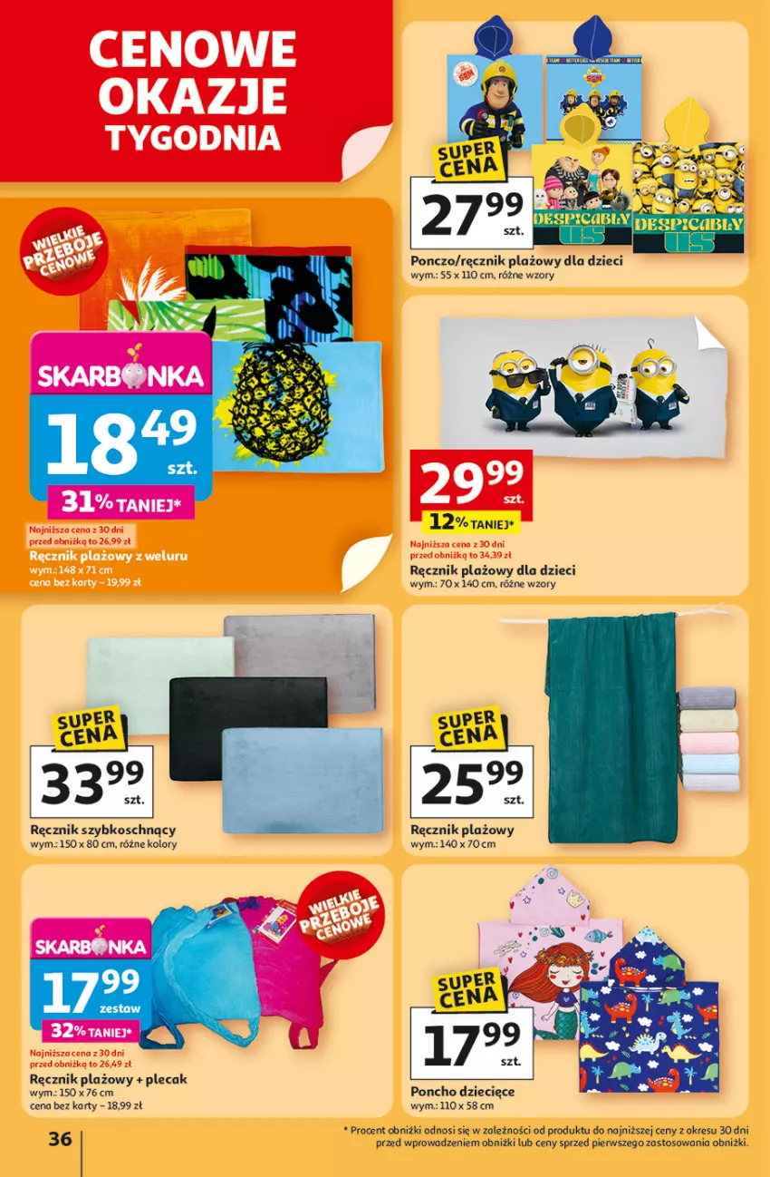 Gazetka promocyjna Auchan - Tak smakuje lato Hipermarket - ważna 12.06 do 18.06.2025 - strona 38 - produkty: Dzieci, Plecak, Ponczo, Ręcznik