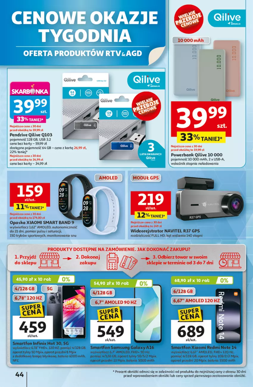 Gazetka promocyjna Auchan - Tak smakuje lato Hipermarket - ważna 12.06 do 18.06.2025 - strona 46 - produkty: Amol, Bateria, Gala, Lampa, Monitor, Navitel, Opaska, Pendrive, Por, Powerbank, Redmi Note, Samsung, Smartfon, Sport, Top