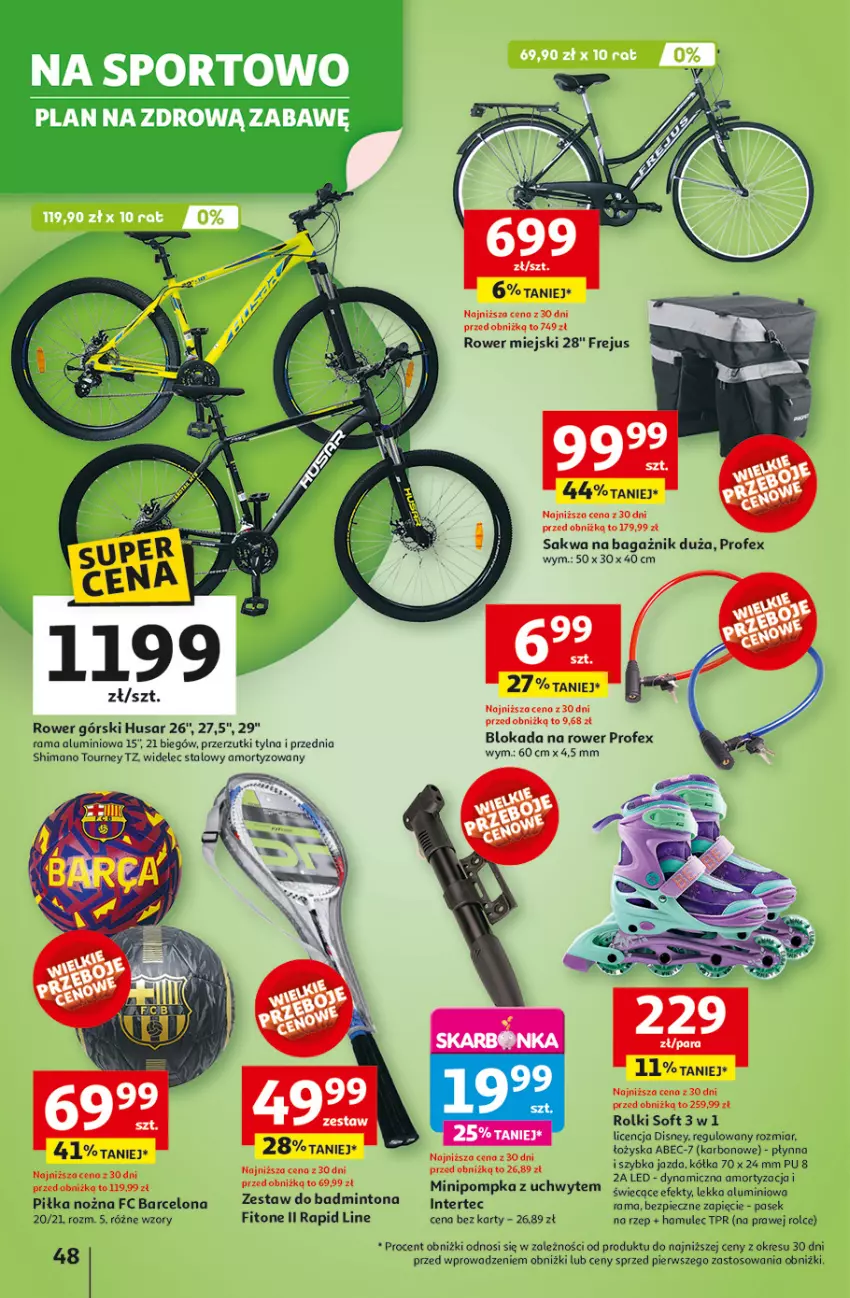 Gazetka promocyjna Auchan - Tak smakuje lato Hipermarket - ważna 12.06 do 18.06.2025 - strona 50 - produkty: Disney, Mule, Noż, Pasek, Piec, Piłka nożna, Pompka, Rama, Rolki, Rower, Widelec