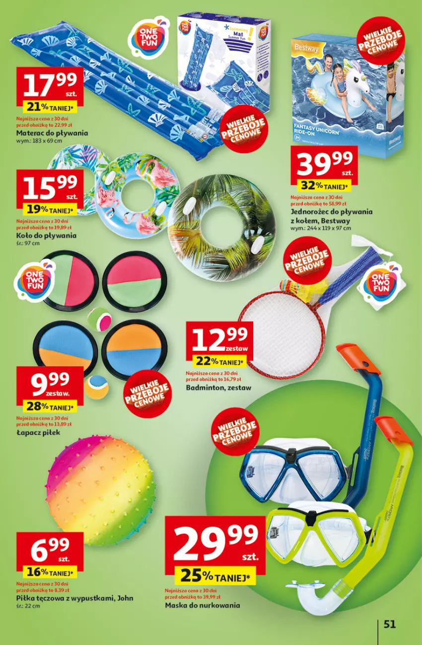 Gazetka promocyjna Auchan - Tak smakuje lato Hipermarket - ważna 12.06 do 18.06.2025 - strona 53 - produkty: Jednorożec, Maska, Materac, Tera
