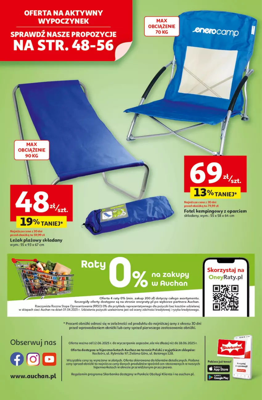 Gazetka promocyjna Auchan - Tak smakuje lato Hipermarket - ważna 12.06 do 18.06.2025 - strona 61 - produkty: Fotel, Fotel kempingowy, Gra, Kosz, Tera, Top