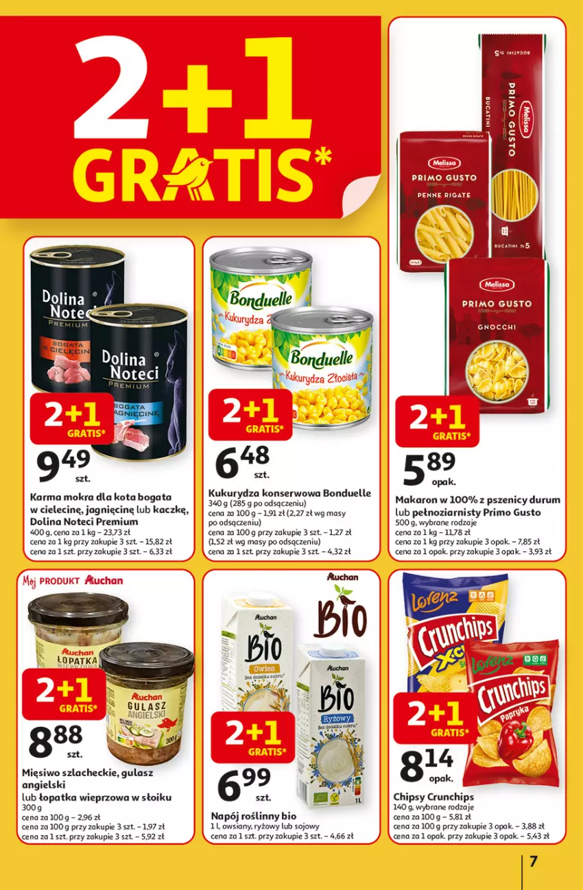 Gazetka promocyjna Auchan - Tak smakuje lato Hipermarket - ważna 12.06 do 18.06.2025 - strona 9 - produkty: Bonduelle, Chipsy, Crunchips, Kukurydza, Kukurydza konserwowa, Makaron, Napój, Napój roślinny, Rum, Ryż, Ser