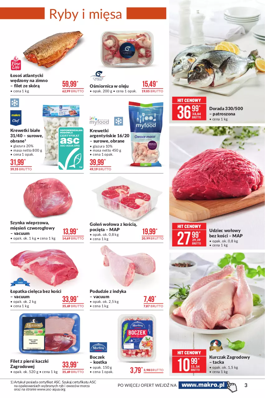 Gazetka promocyjna Makro - [Oferta promocyjna] Artykuły spożywcze - ważna 18.05 do 31.05.2021 - strona 3 - produkty: Boczek, Filet z piersi kaczki, Glazura, Krewetki, Kurczak, Lazur, Olej, Szynka, Szynka wieprzowa, Udziec wołowy