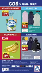 Gazetka promocyjna Aldi - Katalog spożywczy - Gazetka - ważna od 05.03 do 05.03.2022 - strona 28 - produkty: Serek puszysty, Banany, Ser, Por, Kurtka, O nas, Kamizelka, Serek, Biuro, Almette, Fa