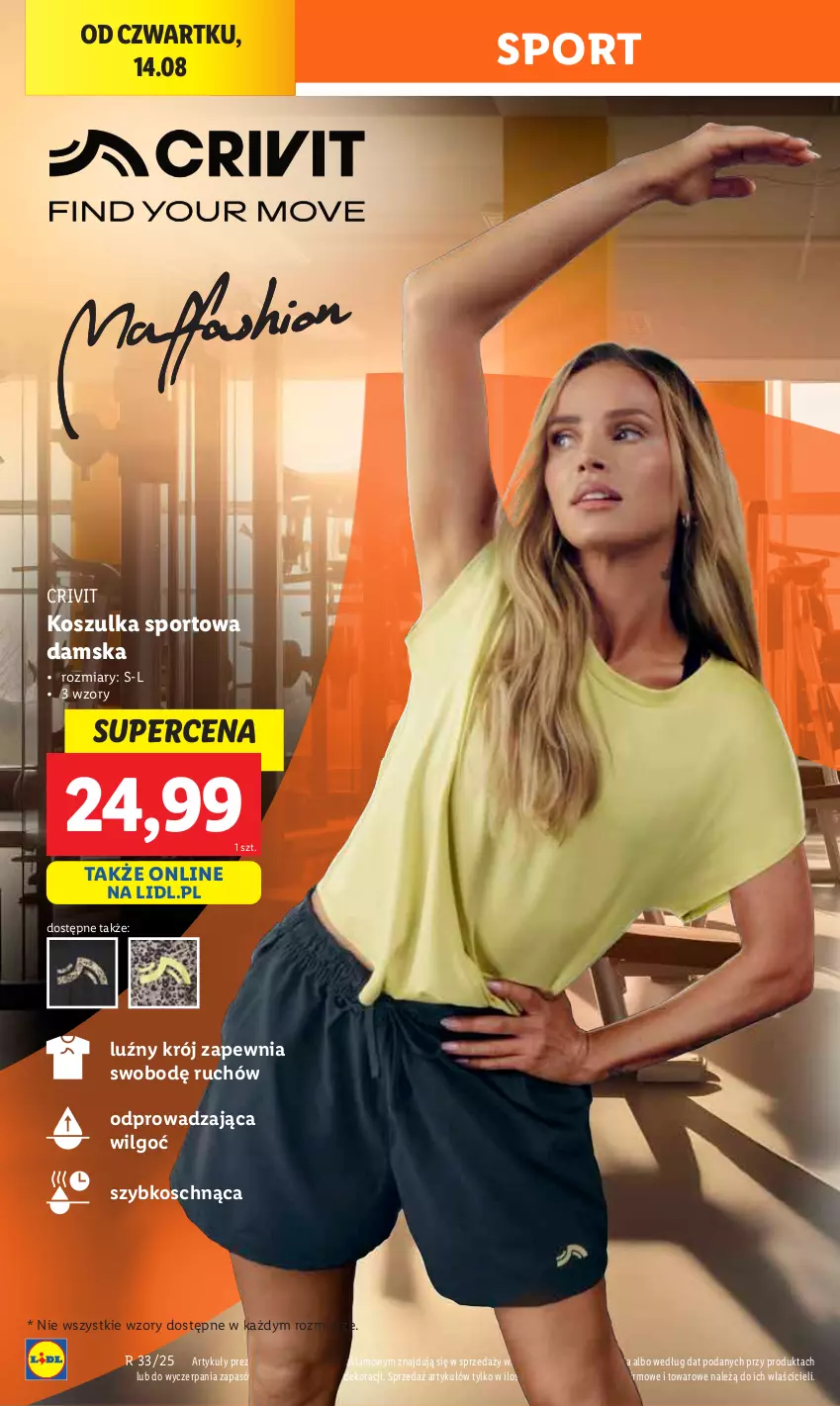 Gazetka promocyjna Lidl - GAZETKA - ważna 13.08 do 16.08.2025 - strona 18 - produkty: Kosz, Koszulka, Koszulka sportowa, LG, Por, Sport